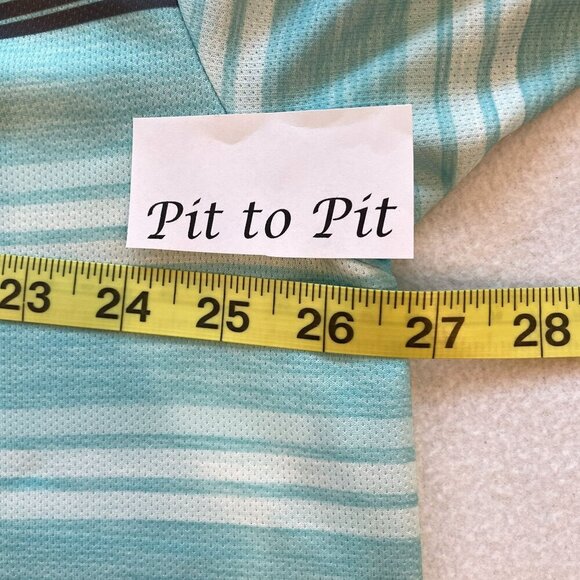 Ben Hogan Performance Men's 3-Button Striped Golf Polo Shirt Sz XXL in Turquoise - Picture 12 of 13